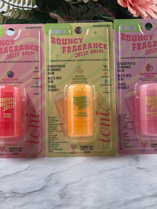 IONI Other - ioni Bouncy Fragrance Jelly Balm Set of 3 Plum Fleur Dragonfruit Sugar Pistachio
